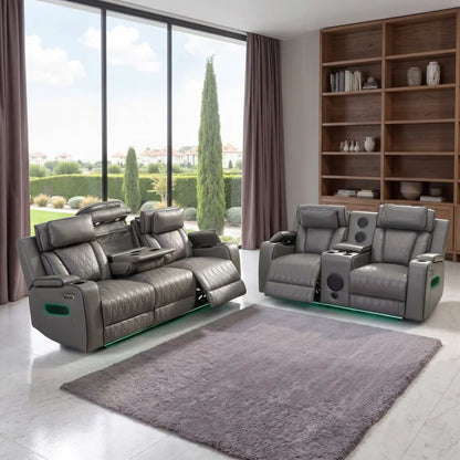 Osman 3 + 2 Music Electrical Recliner Sofa Set (Black, Grey or Cream)