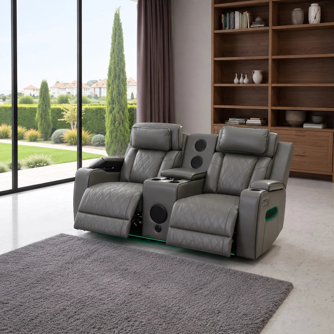 Osman 3 + 2 Music Electrical Recliner Sofa Set (Black, Grey or Cream)
