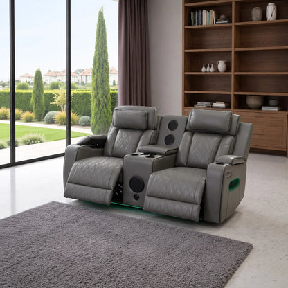 Osman 3 + 2 Music Electrical Recliner Sofa Set (Black, Grey or Cream)