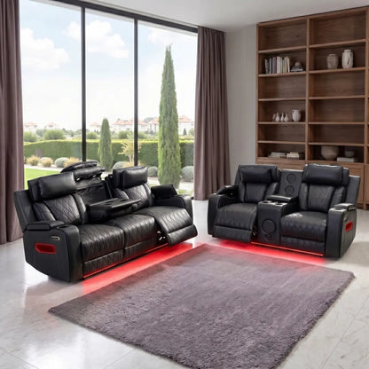 Osman 3 + 2 Music Electrical Recliner Sofa Set (Black, Grey or Cream)