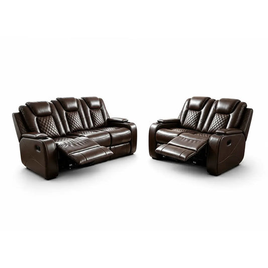 MNS Antalya 3+2 Seater Leather Recliner Sofa Set