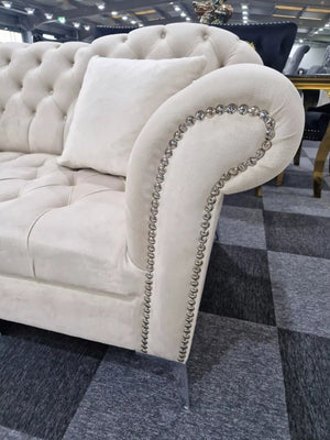 Elegance Chesterfield Sofa 3+2 Cream - MNS (MY NEW SOFA) LTD