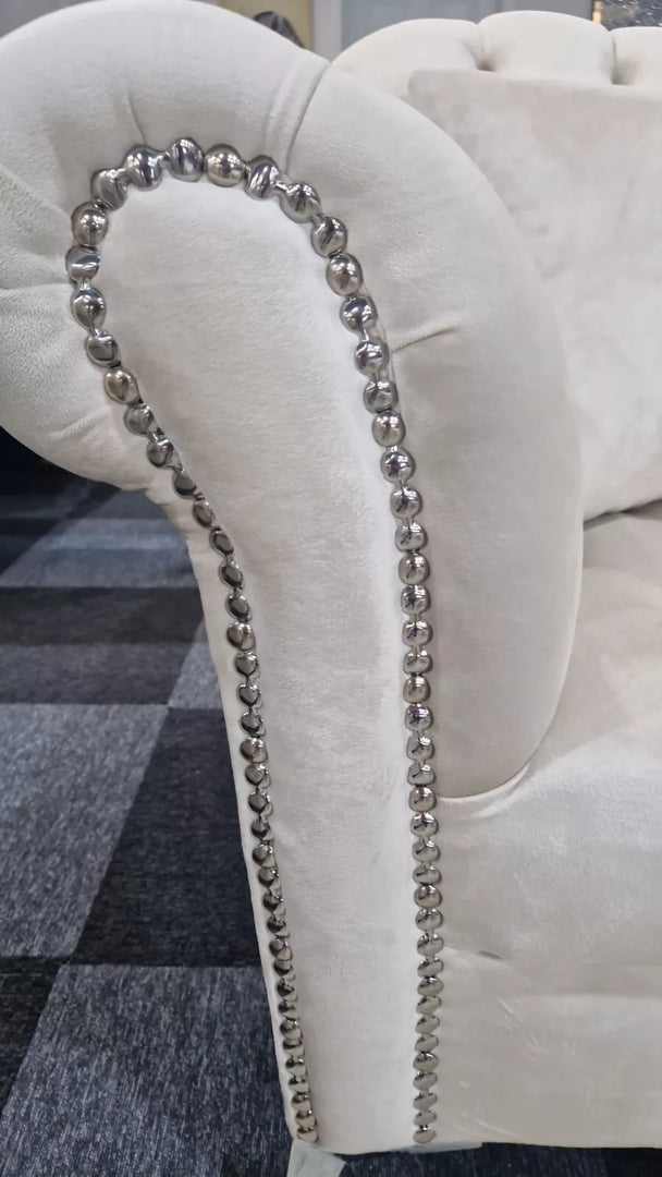 Elegance Chesterfield Sofa 3+2 Cream