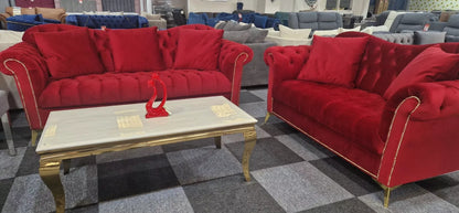 Elegance Chesterfield Sofa 3+2 Red - MNS (MY NEW SOFA) LTD