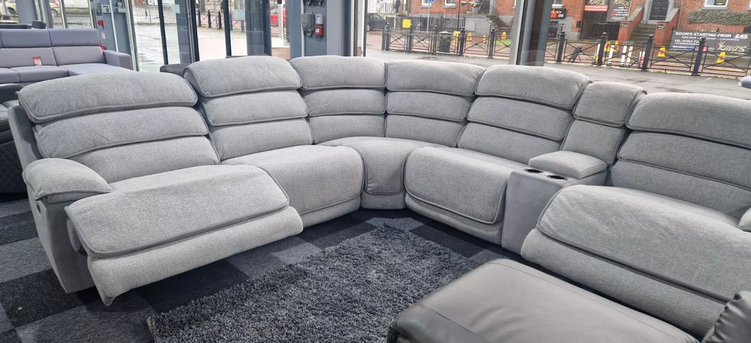 Lakelyn Express Fabric Electric Recliner Modular Corner Sofa With USB Ports Power Recliner Sofa
