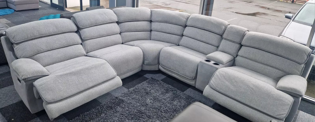 Lakelyn Fabric Electric Recliner Modular Corner Sofa With USB Ports Power Recliner Sofa