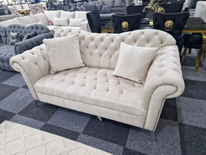 Elegance Chesterfield Sofa 3+2 Cream - MNS (MY NEW SOFA) LTD