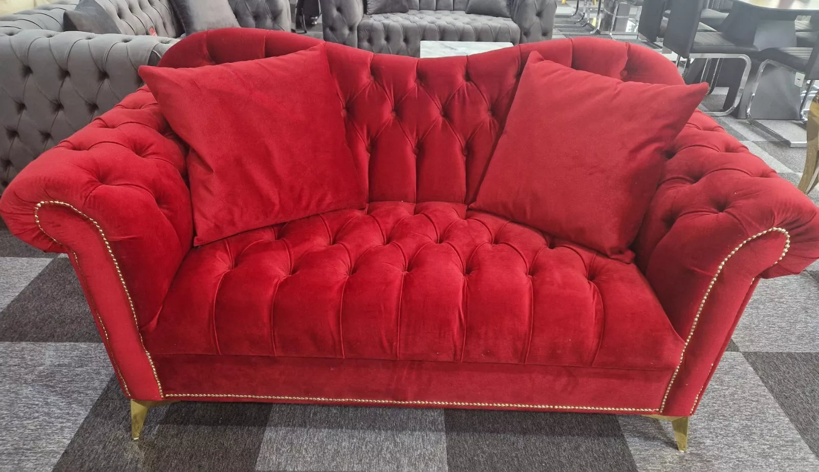Elegance Chesterfield Sofa 3+2 Red - MNS (MY NEW SOFA) LTD