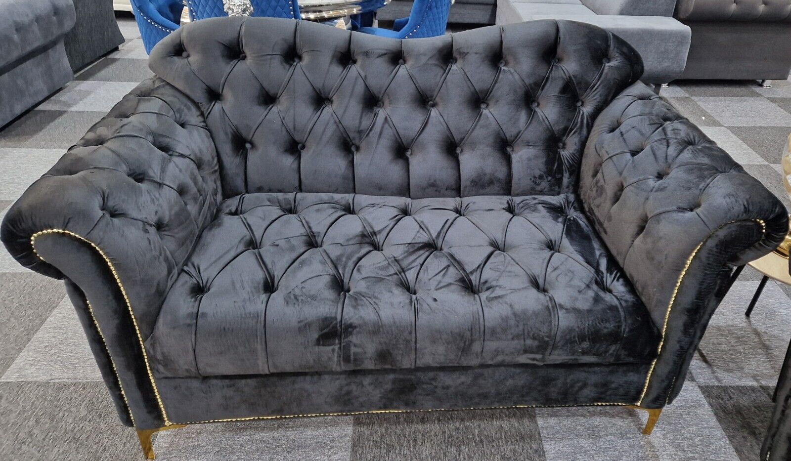 Elegance Chesterfield Sofa 3+2 Black - MNS (MY NEW SOFA) LTD