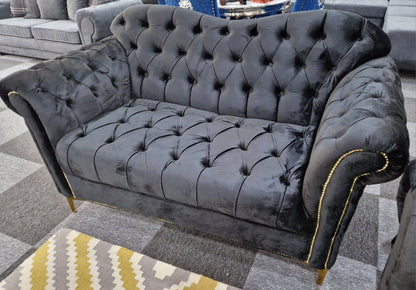 Elegance Chesterfield Sofa 3+2 Black - MNS (MY NEW SOFA) LTD