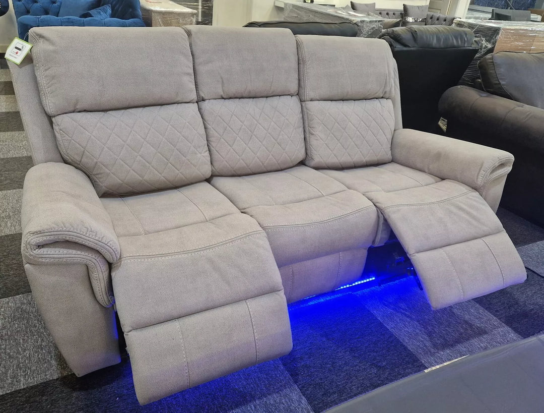 Florence Fabric Electric Recliner Sofa 3+2 Seater With Led Lights