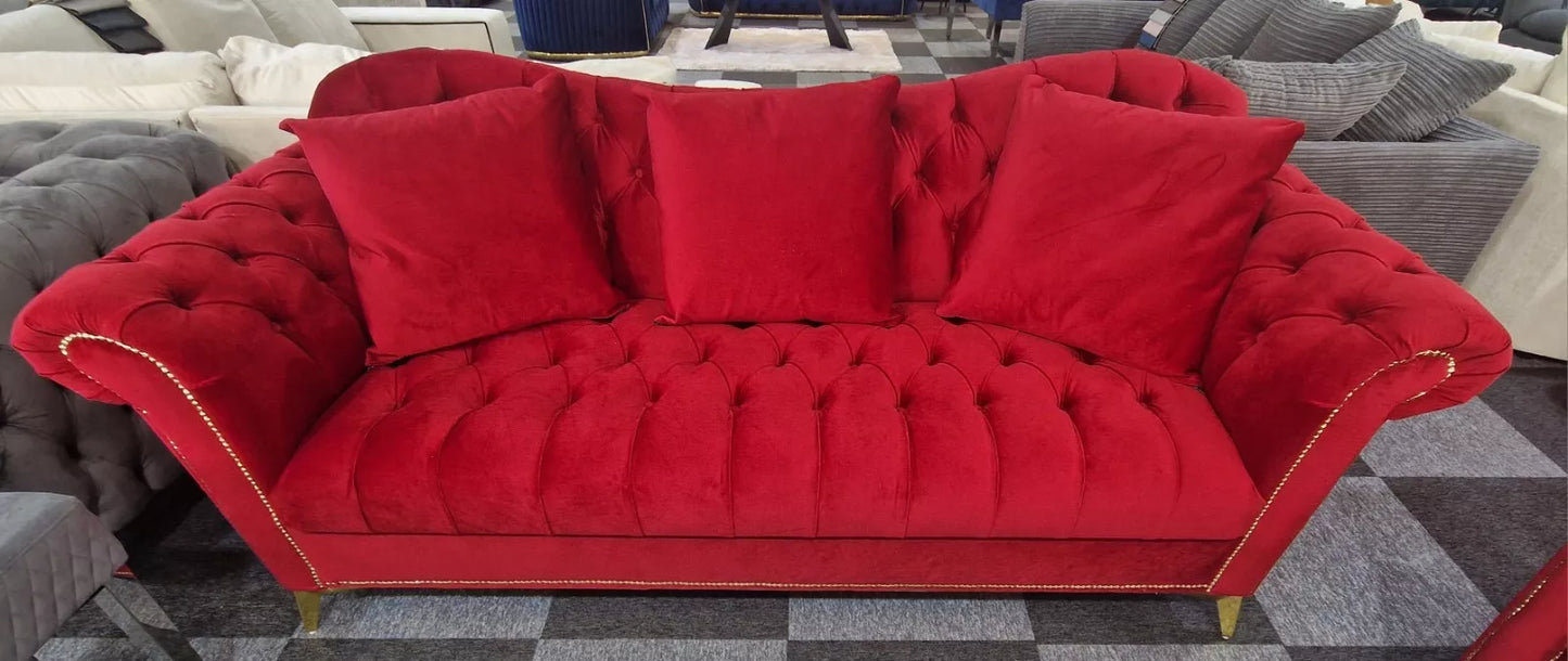 Elegance Chesterfield Sofa 3+2 Red - MNS (MY NEW SOFA) LTD