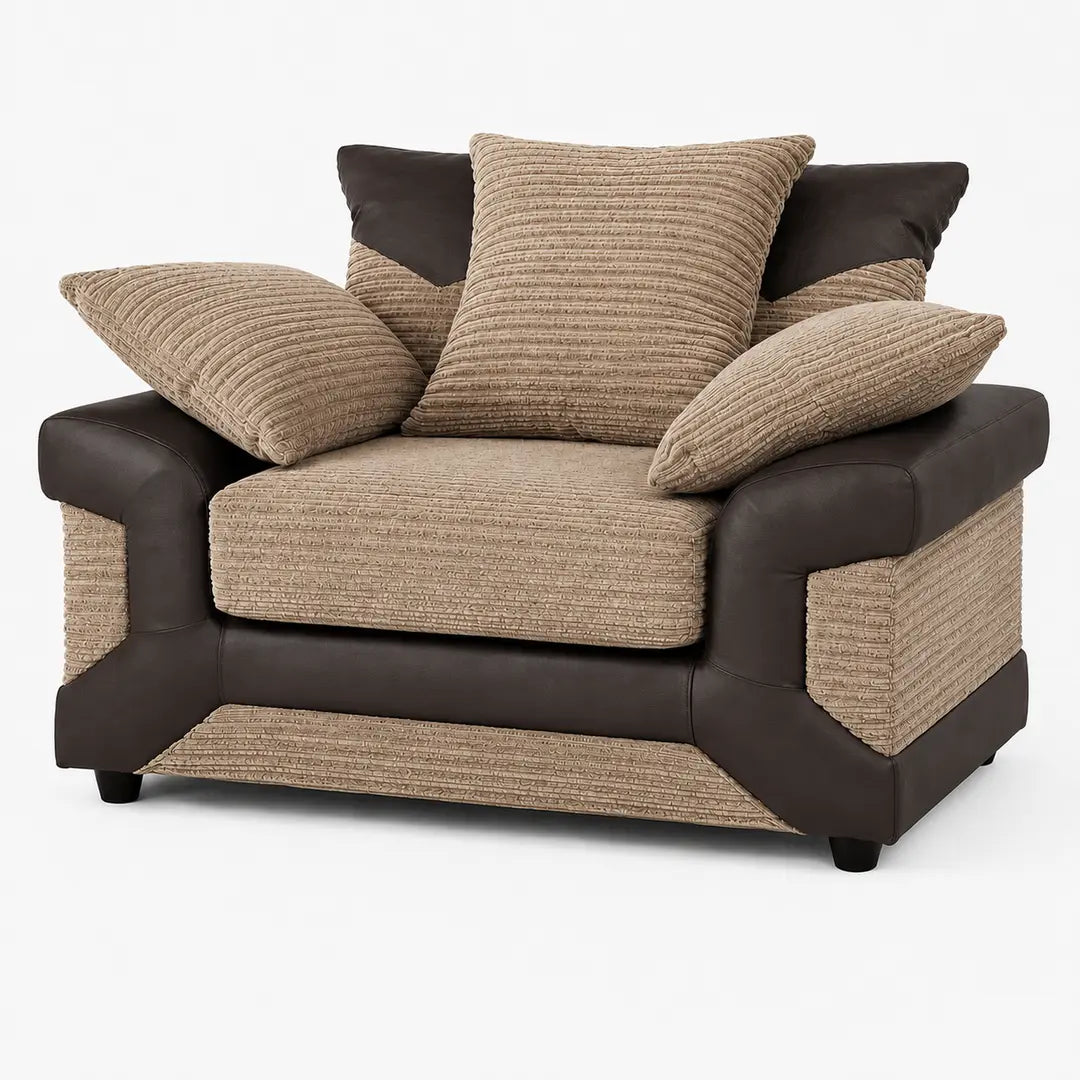 sleepkings Dino 3 Seater 2 Seater Upholstered Combination Fabric Black Grey (Black & Grey, 3+2 Seater Set)