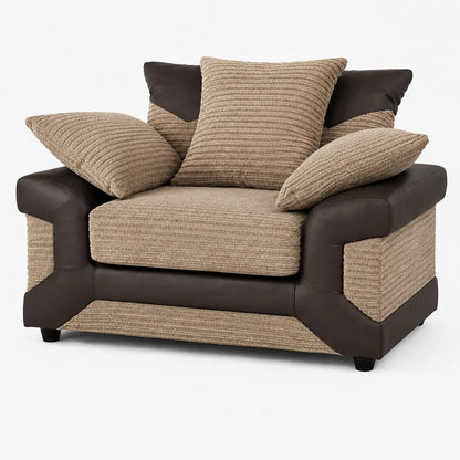sleepkings Dino 3 Seater 2 Seater Upholstered Combination Fabric Black Grey (Black & Grey, 3+2 Seater Set)