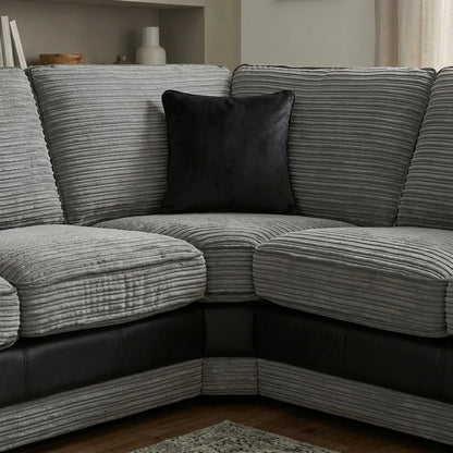 VERONA FULL BACK CORD FABRIC CORNER SOFA