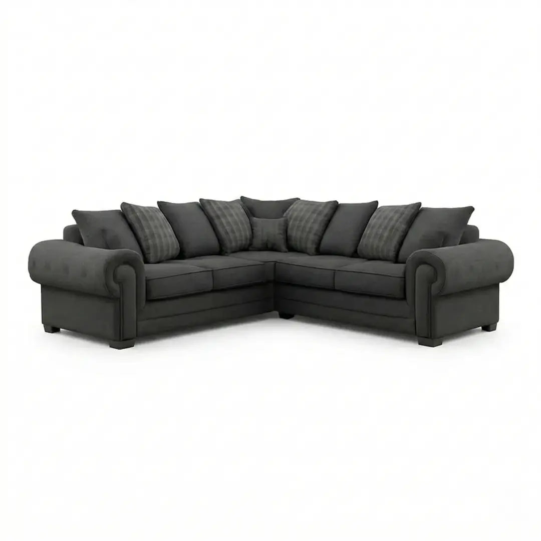 Verona charcoal dark grey corner sofa, 240cm x 240cm 5 seater