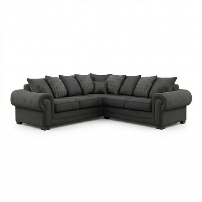 Verona charcoal dark grey corner sofa, 240cm x 240cm 5 seater